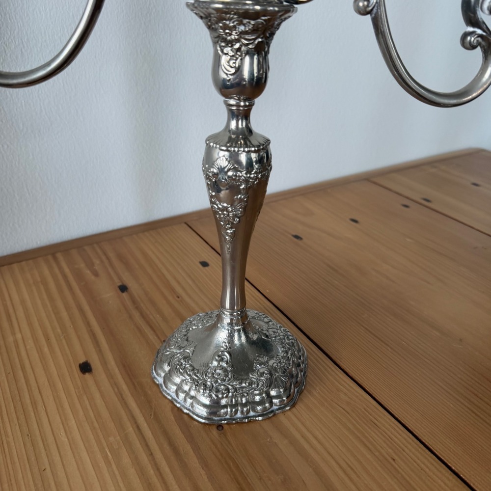 Vintage Antique Silver-Plated Victorian Style Candelabra - Picture 14 of 14